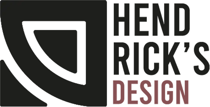 Hendrick's Design logo, text is in black colour, transparent background